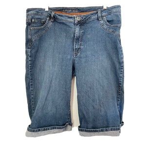 Cargo Capri Jean Copper Riders Women 17M Blue Denim High-Rise Cropped Pants